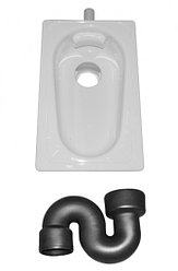 Чаша Генуя 535х340х264 стальная с сифоном и рассекателем