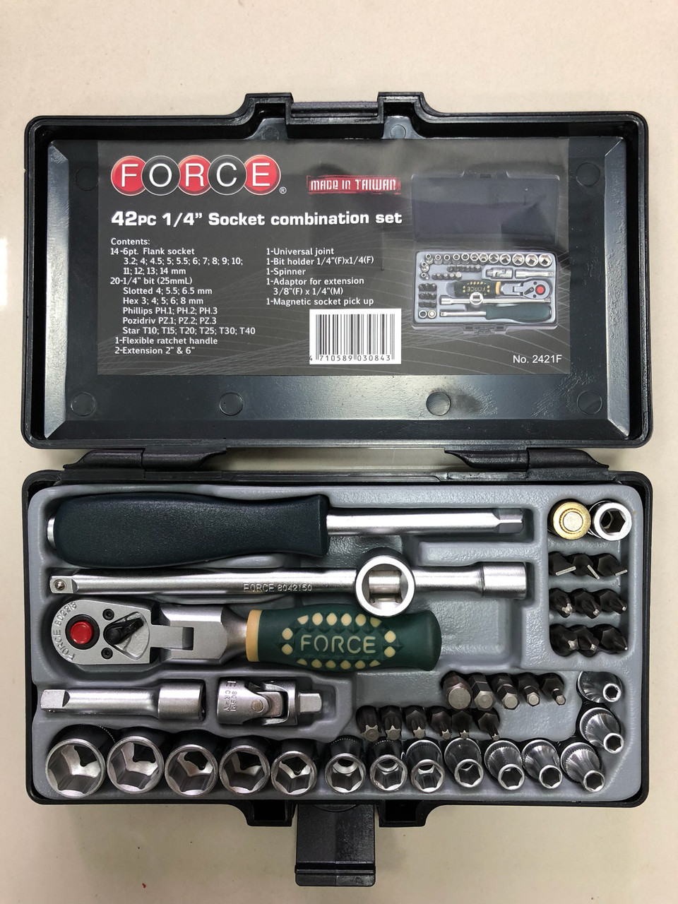 Набор инструмента 2421F 1/4" (6-ти гран.) (42пр.)