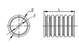 DKC Труба ПА 6 гофр. DN12мм, ПВ-2, Dвн 12,2 мм, Dнар 15,8 мм, цвет чёрный, с протяжкой, фото 2