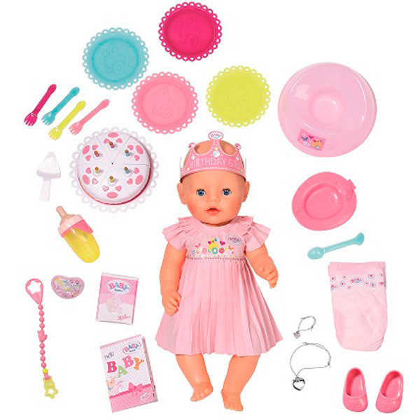 Baby born Бэби Борн Кукла Интерактивная Нарядная с тортом, 43 см Zapf Creation