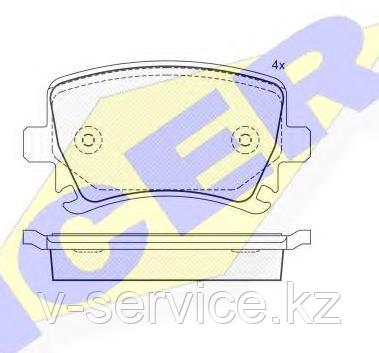 Тормозные колодки ICER 181600(REMSA 1031.00)