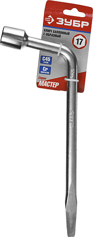 Ключ баллонный ЗУБР "МАСТЕР" L-образный, с монтажной лопаткой, 17мм                                                                                   , фото 2