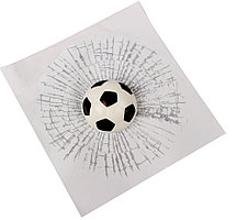 Наклейка на автомобиль Разбитое Стекло Футбольный мяч (белый)