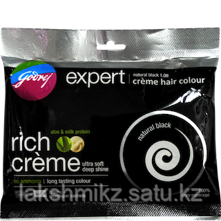 Краска-крем для волос на основе хны Godrej Expert Rich Crème, натуральный черный (natural black)