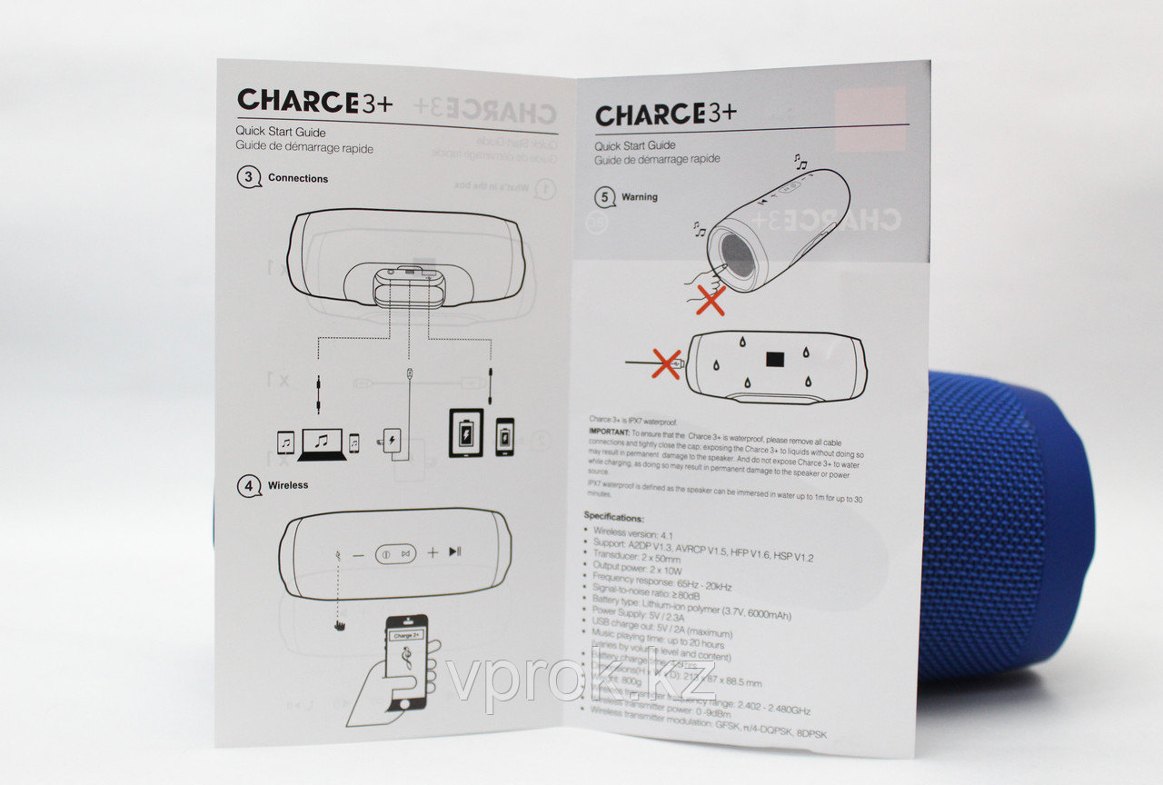 Портативная беспроводная Bluetooth колонка Charge 3+ - фото 3 - id-p50270925