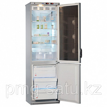 Холодильник лабораторный POZIS ХЛ-340 тонир. дверь + метал. дверь, серебро