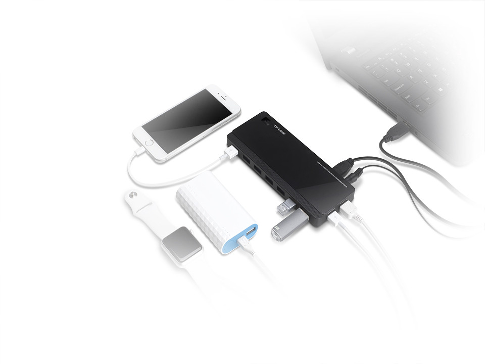 TP-Link UH720 концентратор USB3.0, 7-портовый с 2 заряжающими портами - фото 2 - id-p50271002