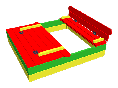 Песочница с крышкой 150см*150см