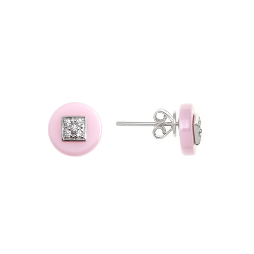 Серьги из серебра с фианитом Teosa ECS-075-P