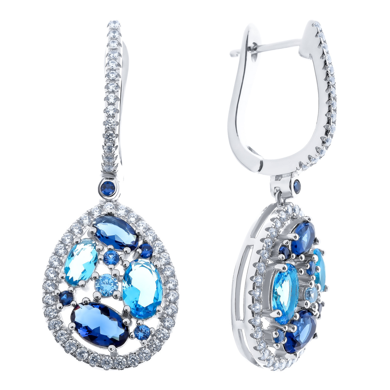 Серебряные серьги с фианитом Teosa ARE-8420-SPC-TC
