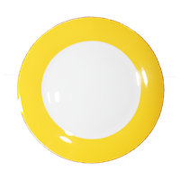 Тарелка керамическая с желтой окантовкой