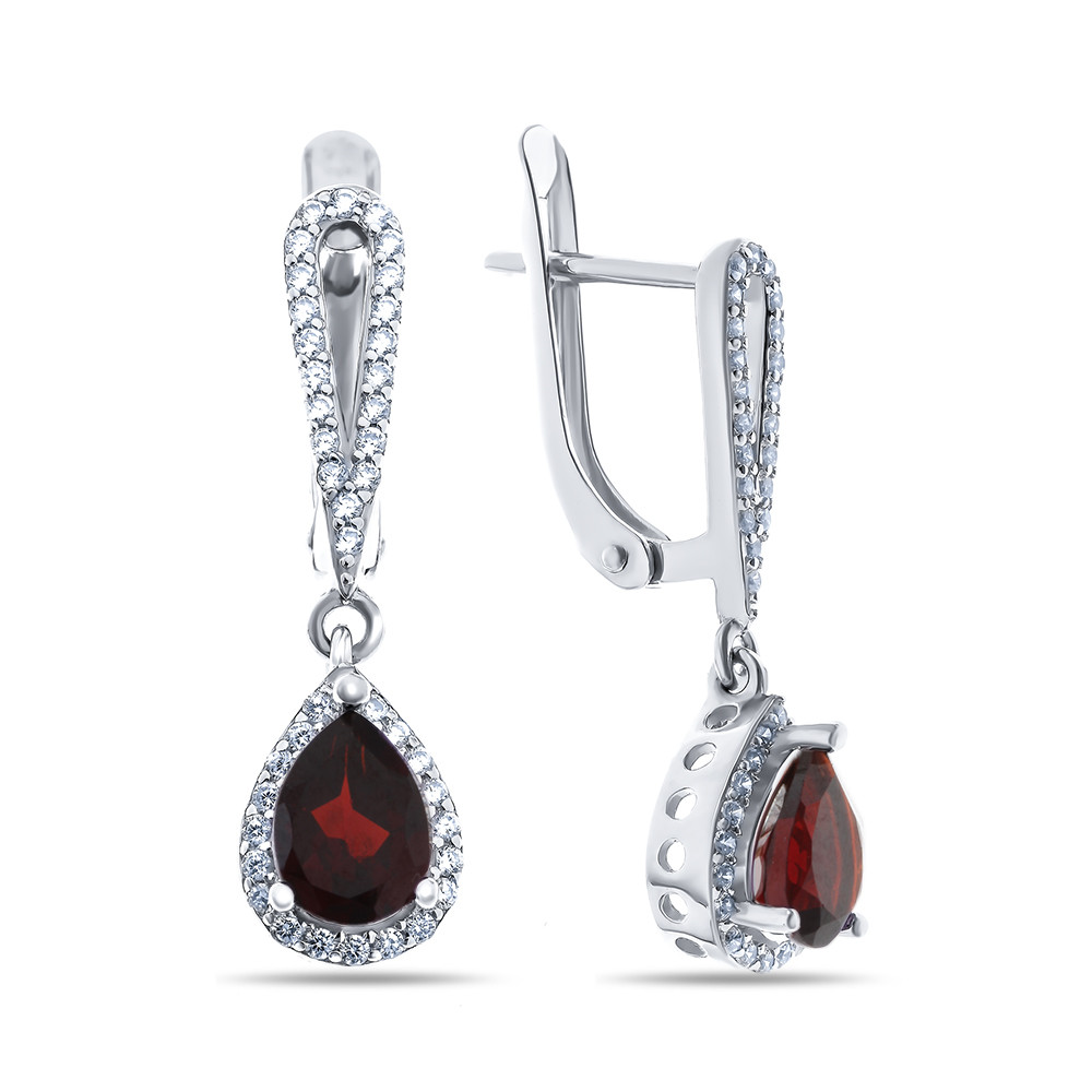 Серебряные серьги с гранатом Teosa E-DRGR00733-GR