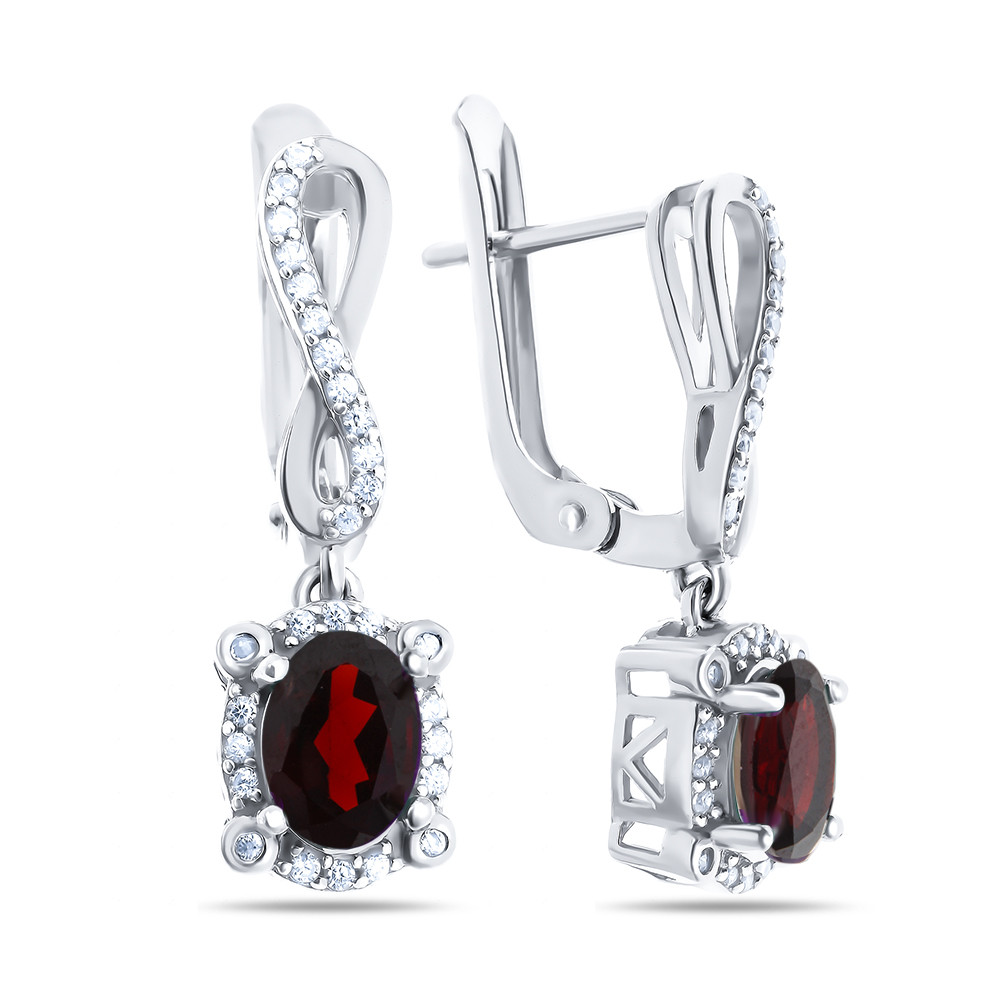 Серьги из серебра с гранатом Teosa E-DRGR00747-GR