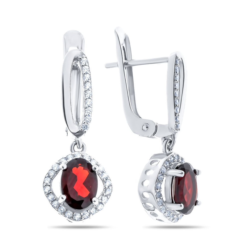 Серьги из серебра с гранатом Teosa E-DRGR00748-GR