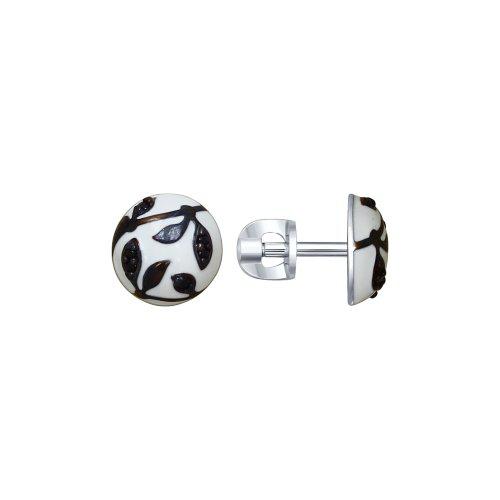 Серьги из серебра с фианитом и эмалью SOKOLOV 94022596