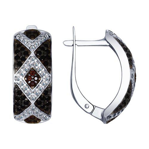 Серьги из серебра с фианитом SOKOLOV 94022549