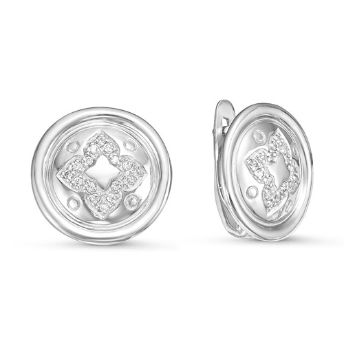 Серьги из серебра с фианитом Дельта с126034