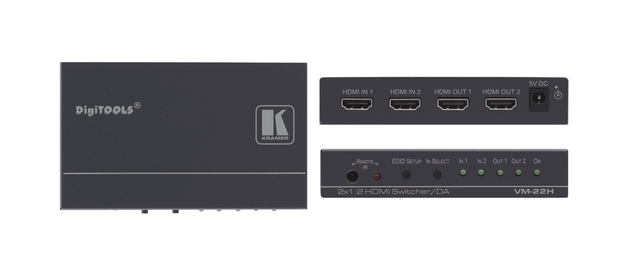 Kramer VM-22H усилитель-распределитель 1x2 HDMI с коммутатором 2х1 - фото 1 - id-p50312239