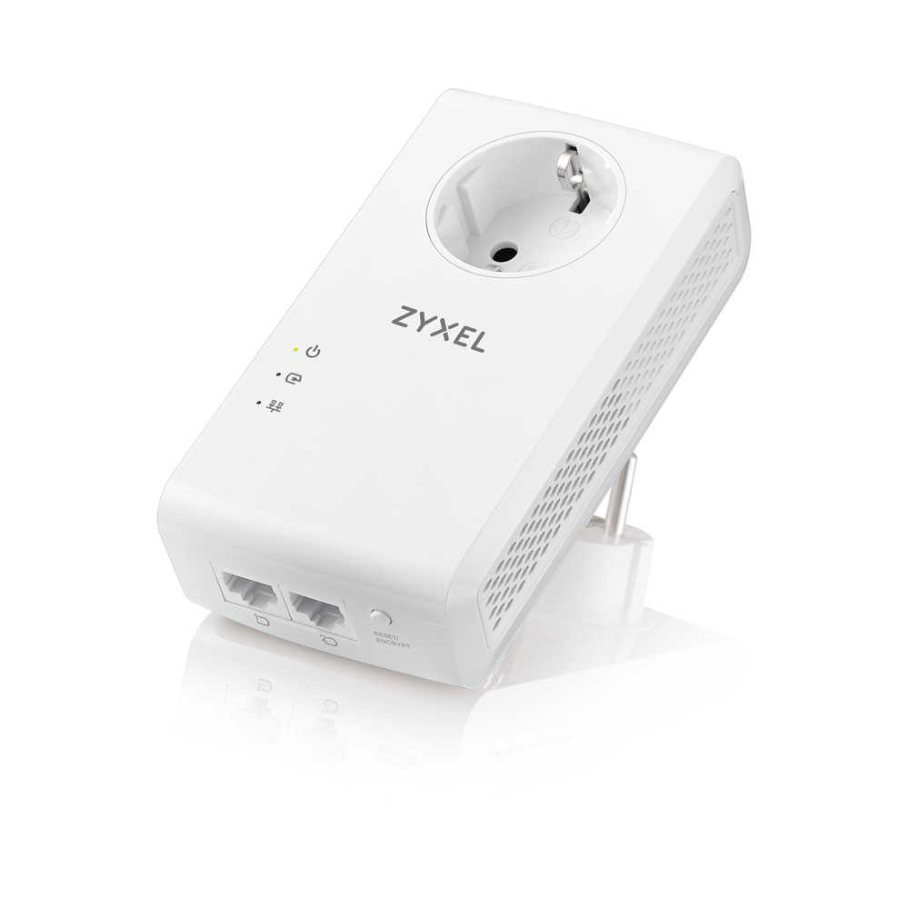 Zyxel PLA5456 Комплект Powerline адаптеров со встроенной розеткой, AV2000 (до 1800Мбит/с), 2xLAN GE