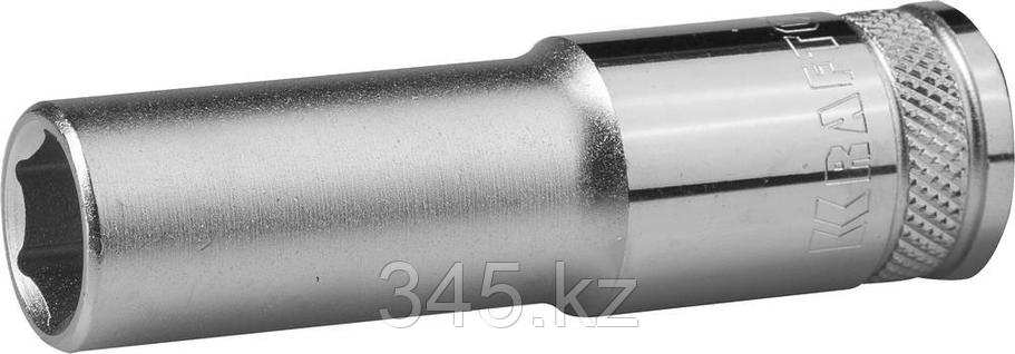 Торцовая головка KRAFTOOL "INDUSTRIE QUALITAT", удлиненная, Cr-V, FLANK, хромосатинированная, 1/2", 12 мм , фото 2