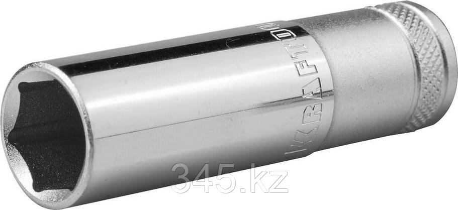 Торцовая головка KRAFTOOL "INDUSTRIE QUALITAT", удлиненная, Cr-V, FLANK, хромосатинированная, 1/2", 19 мм , фото 2