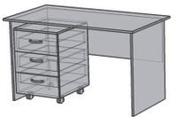 Стол с подкатной тумбой СТ 04.002