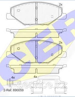 Тормозные колодки ICER 182110(REMSA 0000.00)