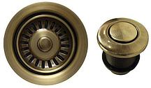 Комплект для измельчителя: фланец + кнопка в цвете "Antique Brass"