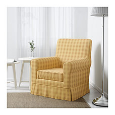 Кресло ЭННИЛУНД желтый клетка ИКЕА, IKEA, фото 2