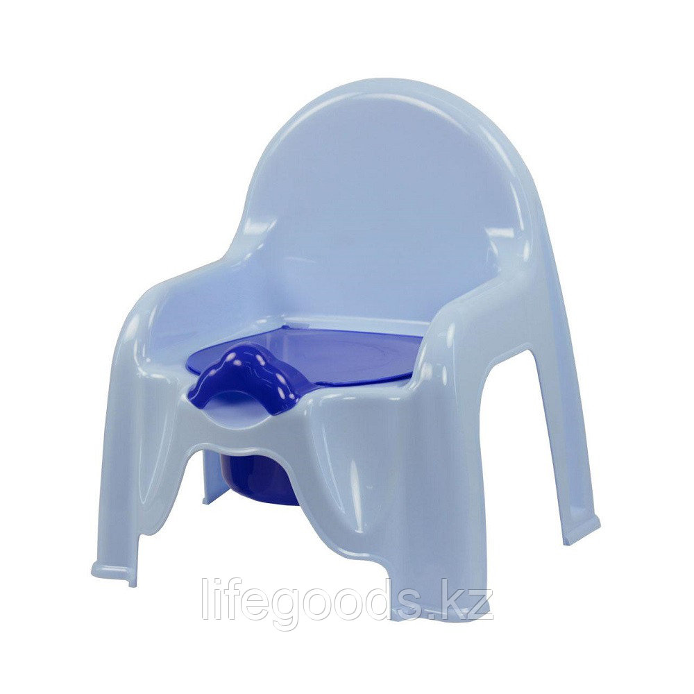 Горшок - стульчик с крышкой и со спинкой (голубой), М1326 - фото 1 - id-p50498878