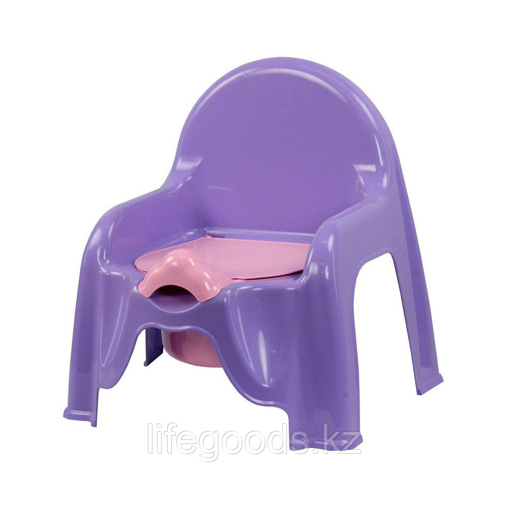 Горшок - стульчик с крышкой и со спинкой (светло-фиолетовый), М1327
