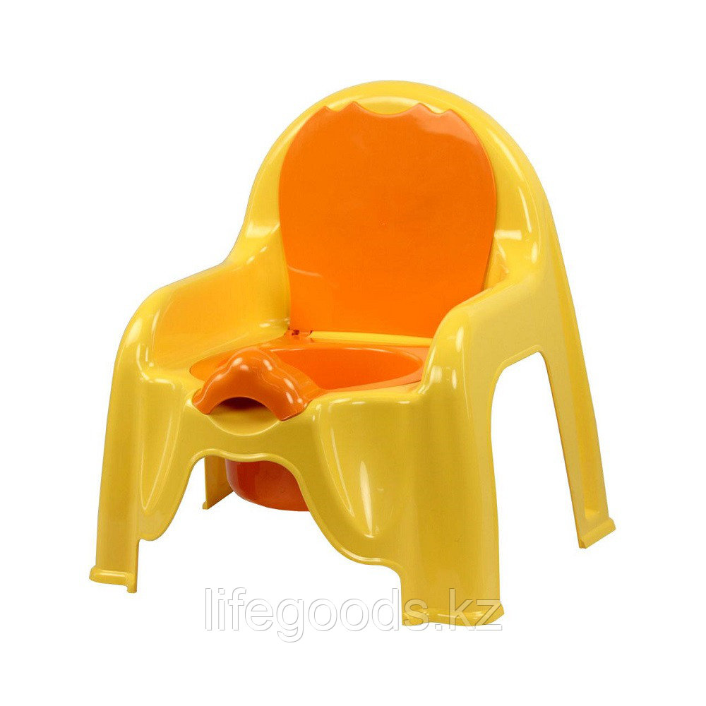 Горшок - стульчик с крышкой и со спинкой (светло-жёлтый), М1328 - фото 2 - id-p50498912