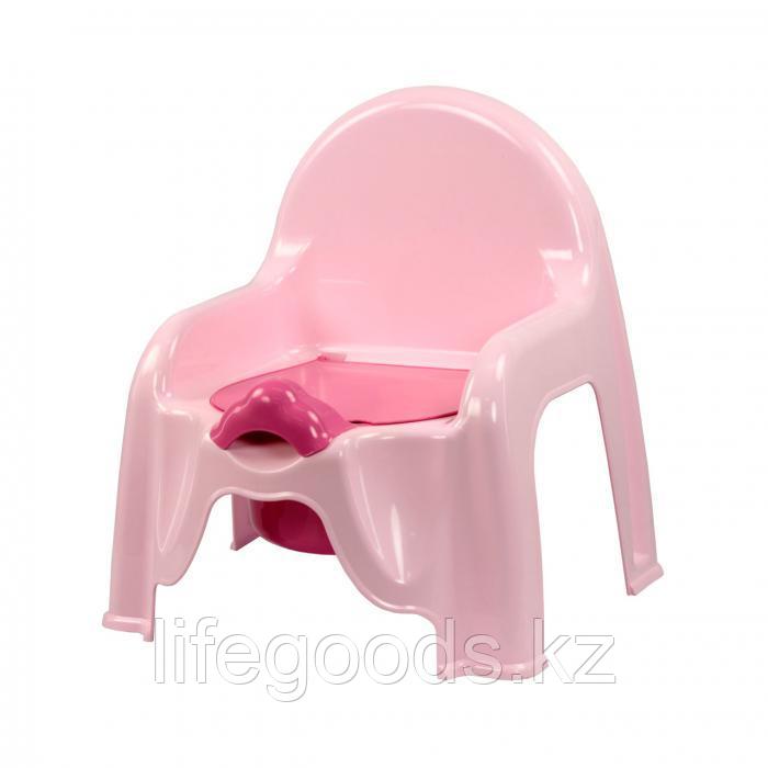 Горшок - стульчик с крышкой и со спинкой (розовый), М1528 - фото 2 - id-p50498924