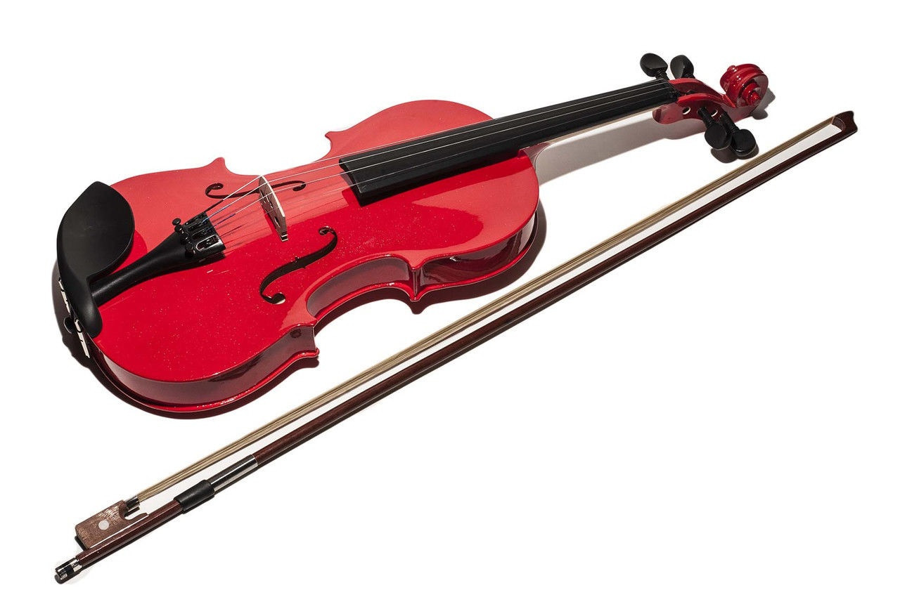 Детская скрипка, 60 см, малиновый