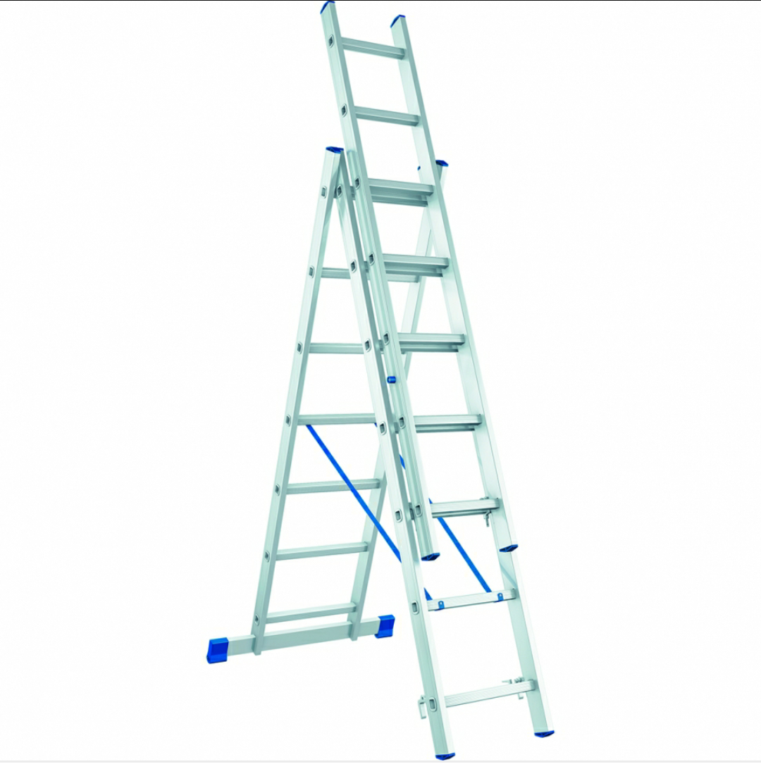 Лестница алюминиевая трехсекционная 3х6