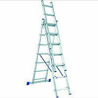 Лестница алюминиевая трехсекционная 3х6