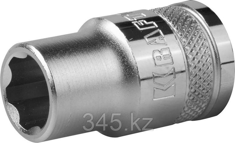 Торцовая головка KRAFTOOL "INDUSTRIE QUALITAT", Cr-V, SUPER-LOCK, хромосатинированная, 1/2", 8 мм , фото 2