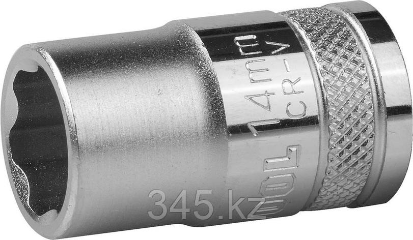Торцовая головка KRAFTOOL "INDUSTRIE QUALITAT", Cr-V, SUPER-LOCK, хромосатинированная, 1/2", 14 мм , фото 2