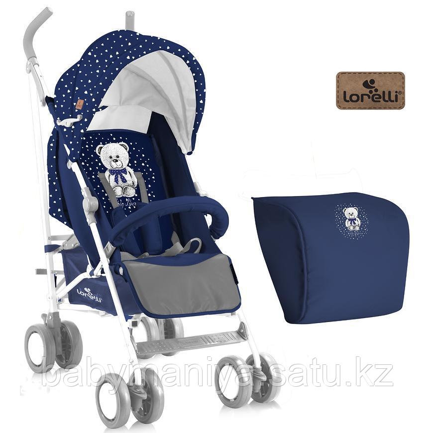 Коляска Bertoni Fiesta + накидка на ножки Темно-синий / Dark Blue Teddy Be 1832