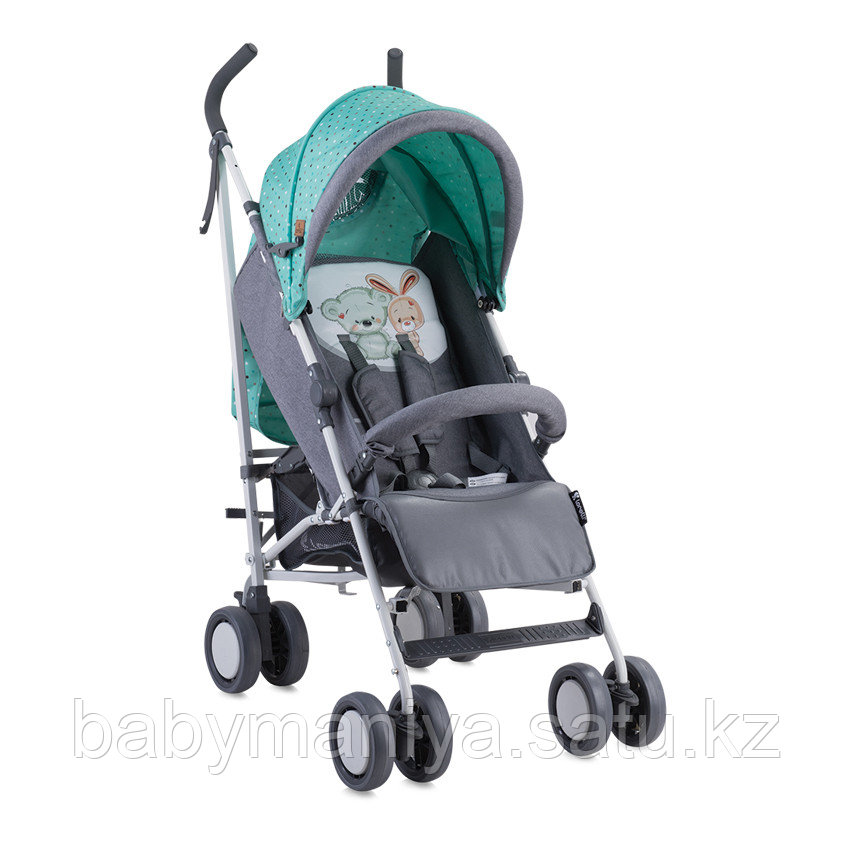 Коляска Bertoni Fiesta + накидка на ножки Серо-зеленый / Grey&Green Bunnies 1837