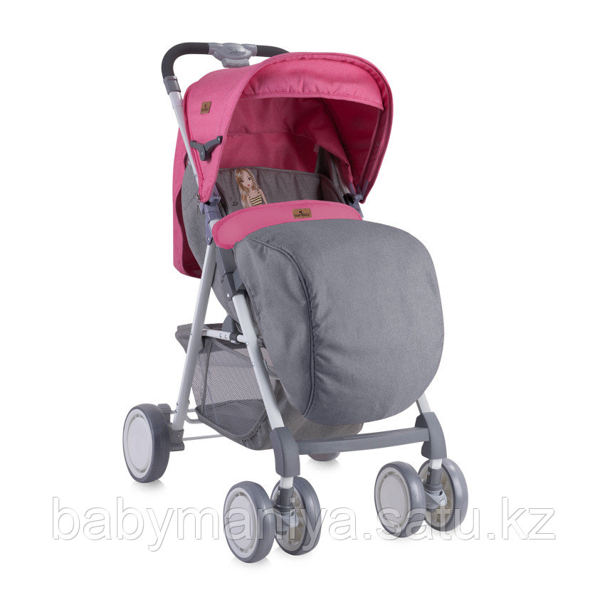 Коляска прогулочная Lorelli Aero + накидка на ножки Розовый-серый / Rose&Gray GIRL 1740