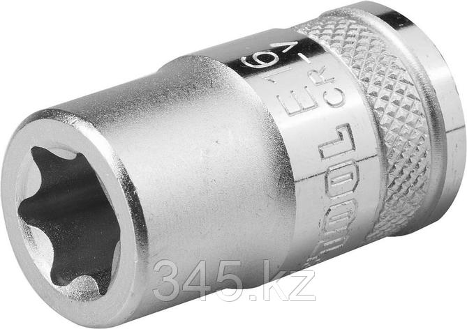 Торцовая головка KRAFTOOL "INDUSTRIE QUALITAT", Cr-V, внешний TORX, хромосатинированная, 1/2", Е 18 , фото 2