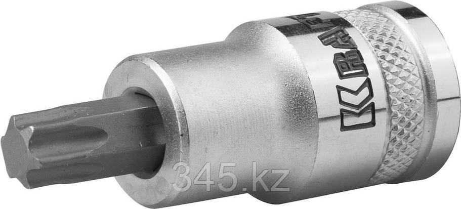 Торцовая бита-головка KRAFTOOL "INDUSTRIE QUALITAT", материал S2, TORX, сатинированная, 1/2", Т50 , фото 2