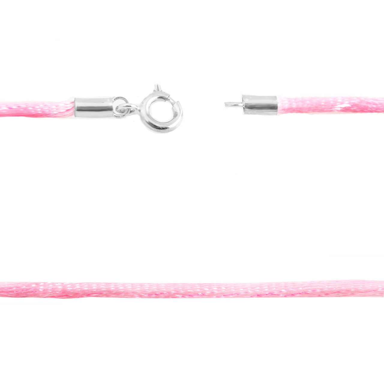Шнур Teosa серебро с родием C3-pink-45