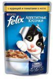 Felix курица и томаты Аппетитные кусочки влажный корм для кошек, пауч, 85 г