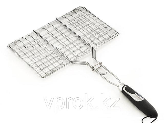 1041 FISSMAN Решетка для приготовления стейка на гриле 35,5x22,5x2,5 см с пластиковой ручкой (хромированное по - фото 1 - id-p50609749