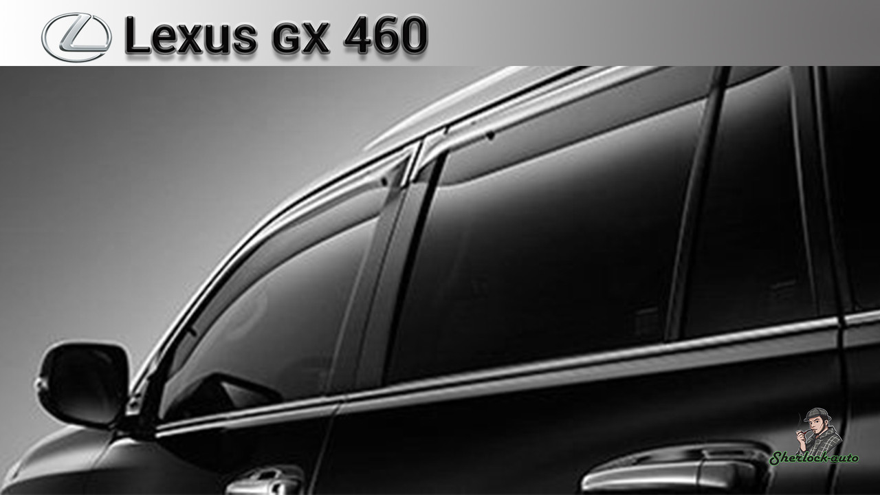 Оригинальные Ветровики (дефлекторы окон) Lexus GX460 2009+ OEM с креплением и логотипом