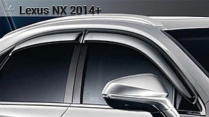Оригинальные Ветровики (дефлекторы окон) Lexus NX 2014+ OEM с креплением и логотипом