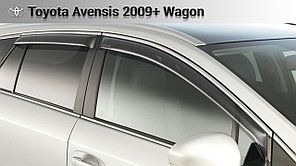 Дефлекторы окон (оригинал) Toyota Avensis 2009+ OEM с крепление и логотипом универсал