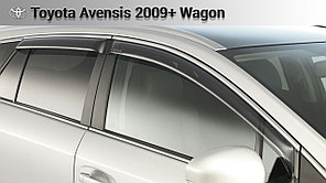 Оригинальные Ветровики (дефлекторы окон) Toyota Avensis 2009+ OEM с крепление и логотипом универсал